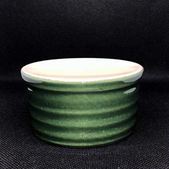 Emile Henry Kitchen Emile Henry Ramekins Dark Green Fluted Ceramic
